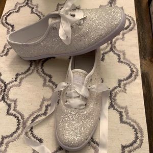 Keds Kate Spade Sequin Glitter White Sneakers